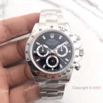 New 904L Stainless Steel Black Dial Rolex Replica Watch AR Factory Daytona